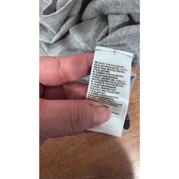 NORTHFACE WOMENS LONG SLEEVE ATHLETIC TOP THUMB HOLES GRAY PINK SZ L - Picture 9 of 9